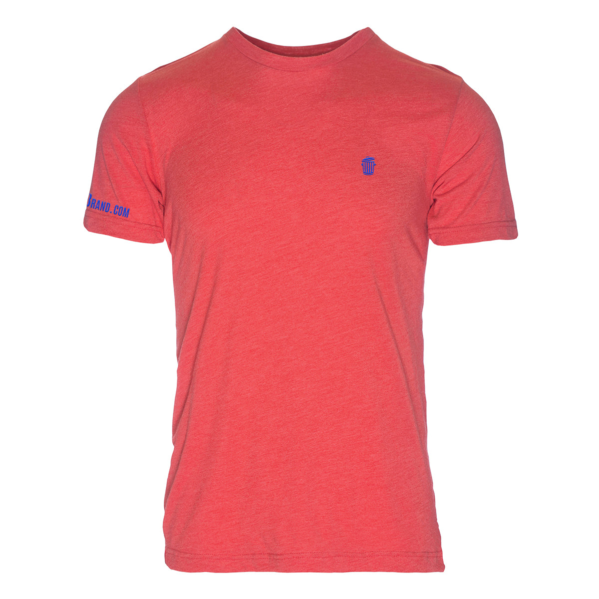 RM101RBl-S Triblend Crew T-Shirt for Mens, Red with Blue Logo - Small