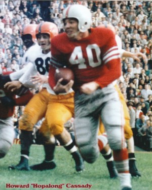 Picture of Athlon CTBL-001160 Howard Hopalong Cassady Unsigned Ohio State Buckeyes 8 x 10 Photo - Heisman - Red Jersey