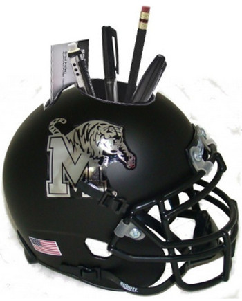 Picture of Athlon CTBL-017805 Memphis Tigers Matte Black NCAA Football Schutt Mini Helmet Desk Caddy