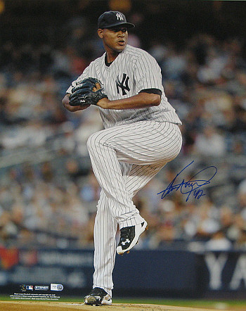 CTBL-017832 Ivan Nova Signed New York Yankees Photo - Vertical Pitching - MLB Hologram - 16 x 20