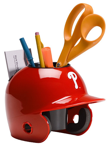 Picture of Athlon CTBL-018688 Philadelphia Phillies MLB Baseball Schutt Mini Batting Helmet Desk Caddy