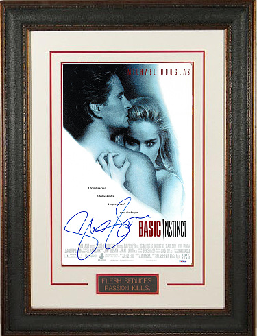Picture of Athlon CTBL-019530 Sharon Stone Signed Basic Instinct Movie Poster Leather Framed - PSA Hologram - Entertainment & Movie Memorabilia - 11 x 17