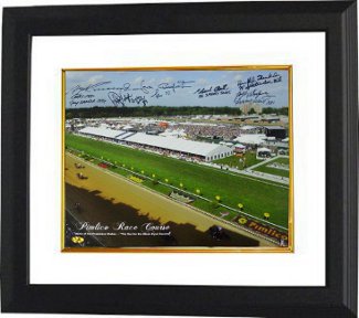 Picture of Athlon CTBLaBW13397 Angel Cordero Signed Preakness Stakes Winners Pimlico Race Course Horse Racing Photo Custom Framed with 6 Signatures - 16 x 20