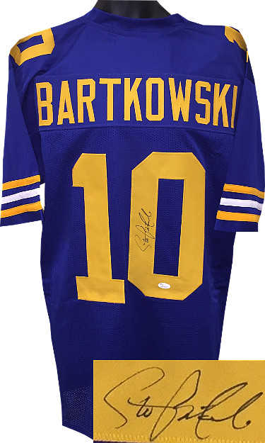 CTBL-021182 Steve Bartkowski Signed TB Custom Stitched College Football Jersey - JSA Witnessed Hologram, Blue - Extra Large