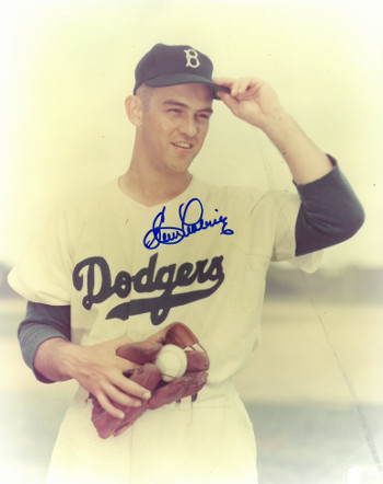 Picture of Athlon CTBL-016601 Clem Labine Signed Brooklyn Dodgers Photo - Deceased-Hat Tip - 8 x 10