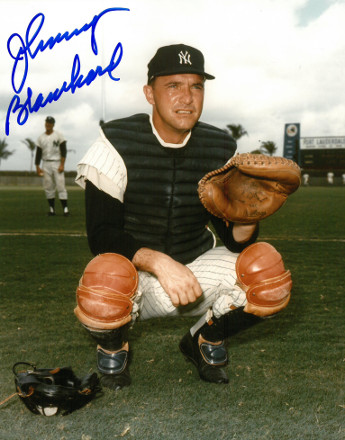 Picture of Athlon CTBL-016609 Johnny Blanchard Signed New York Yankees Photo - Catching-2 Line Signatures - Deceased - 8 x 10