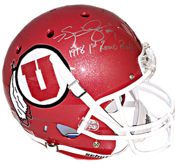 Picture of Athlon CTBL-017521 Kevin Dyson Signed Utah Utes Red TB Full Size Schutt Replica Helmet - No.1 1998 1st Round Pick