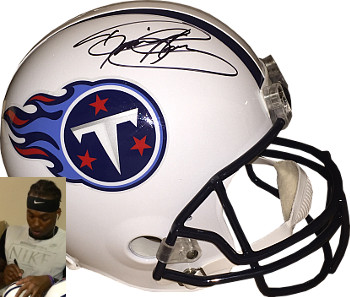 Picture of Athlon CTBL-018437 Derrick Henry Signed Tennessee Titans Full Size Replica Helmet with Top sig - Steiner Hologram