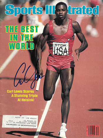 Picture of Athlon CTBL-018460 Carl Lewis Signed Team USA Sports Illustrated Full Magazine 8 - 22 - 1983 - 1983 World Championships