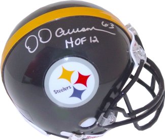 Picture of Athlon CTBL-017281 Dermontti Dawson Signed Pittsburgh Steelers Riddell Mini Helmet HOF 12