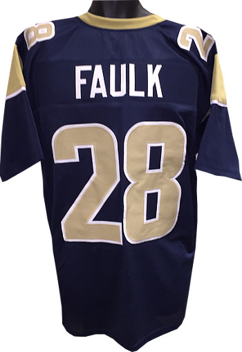 Picture of Athlon CTBL-019183N Marshall Faulk Unsigned Navy & Gold Custom Stitched Pro Style Football Jersey&#44; Extra Large