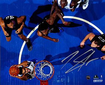 Picture of Athlon CTBL-019246 Karl-Anthony Towns Signed Minnesota Timberwolves Photo - Top View - Steiner Hologram - Dunk vs Hawks - 8 x 10