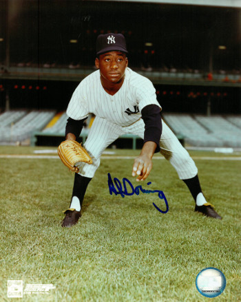 Picture of Athlon CTBL-017174 Al Downing Signed New York Yankees Photo - Crouching - 8 x 10