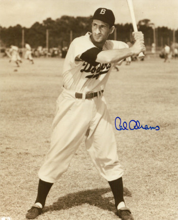 Picture of Athlon CTBL-017176 Cal Abrams Signed Brooklyn Dodgers Vintage Sepia Photo - Full View Batting-Deceased - 8 x 10