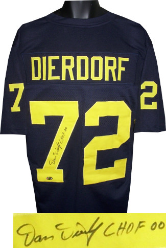 Picture of Athlon CTBL-017218N Dan Dierdorf Signed Navy TB Custom Stitched Football Jersey - CHOF 00 Schwartz&#44; Extra Large