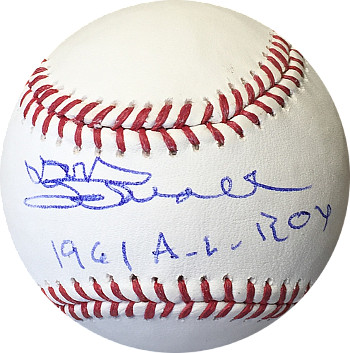 Picture of Athlon CTBL-017227 Don Schwall Signed Official Major League Baseball 1961 AL Roy - Boston Sox - Pirates - Red