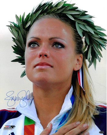 Picture of Athlon CTBL-018179 Jennie Finch Signed Olympic Team USA Photo with Crown - 2004 Olympic Ceremony - 16 x 20