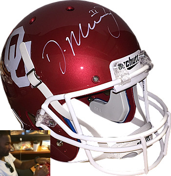 Picture of Athlon CTBL-019163 DeMarco Murray Signed Oklahoma Sooners Schutt Full Size Replica Helmet No.7 - Murray Hologram