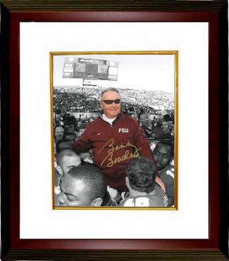 Picture of RDB Holdings & Consulting CTBL-MW14333 8 x 10 in. Bobby Bowden Signed Florida State Seminoles Photo Custom Framed Final Game Carryoff Spotlight