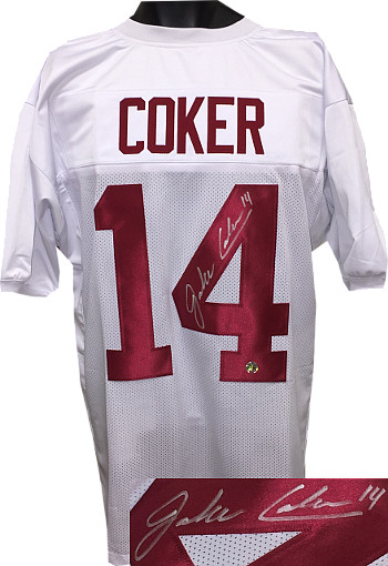 CTBL-018930N Jake Coker Signed White Custom Stitched Football Jersey No.14 - Extra Large -  RDB Holdings & Consulting, CTBL_018930N