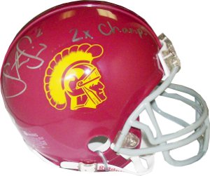 Picture of RDB Holdings & Consulting CTBL-005326c Steve Smith Signed 2X Champs USC Trojans Replica Mini Helmet