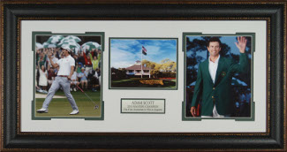CTBL-013036 Adam Scott UnSigned 2013 Masters Champion 3 Photo Leather Framed
