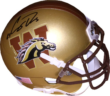 CTBL-019739 Corey Davis Signed Western Michigan Broncos Schutt Gold Authentic No. 84 Mini Helmet-JSA Hologram