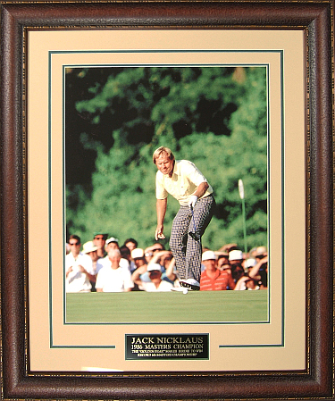 Picture of RDB Holdings & Consulting CTBL-019817 16 x 20 in. Jack Nicklaus UnSigned 1986 Masters Champion Leather Framed Photo V-Groove Premium Matting