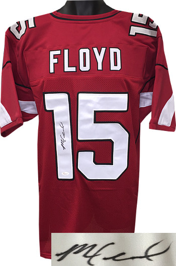 CTBL-018169N Michael Floyd Signed Red Custom Stitched Pro Style Football Jersey, JSA Hologram - Extra Large