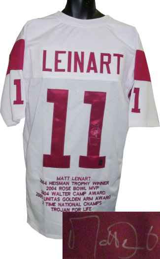 CTBL-014380N Matt Leinart Signed White Custom Stitched Football Jersey with Embroidered Stats - Leinart Hologram -  RDB Holdings & Consulting, CTBL_014380N