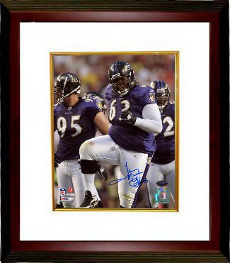 CTBL-MW11033 Terrence Cody Signed Baltimore Ravens 8 x 10 Photo Custom Framed Mount- Tri-Star Hologram