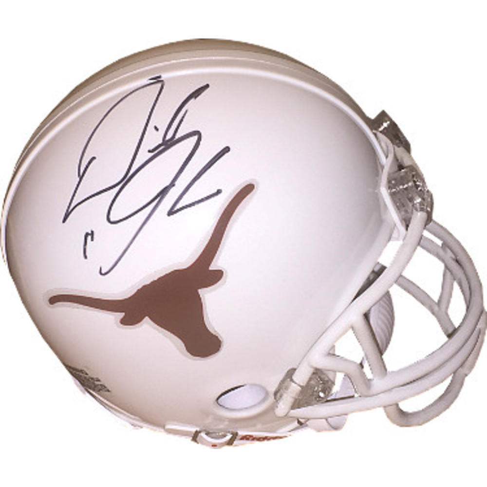 Picture of RDB Holdings & Consulting CTBL-021333 Derrick Johnson Signed Texas Longhorns Riddell Mini Helmet&#44; No. 11 Right Side Signature