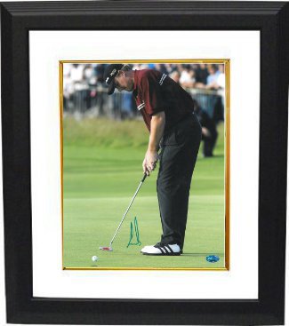 CTBL-BW14089 Ernie Els Signed Photo Custom Framed 2002 British Open Putt - PSA Hologram - 11 x 14