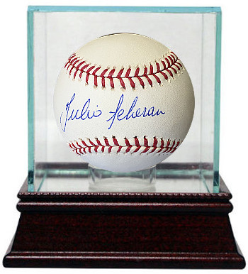 Picture of Athlon CTBL-g16892 Julio Teheran Signed Rawlings Official Major League Baseball with Glass Case - Atlanta Braves
