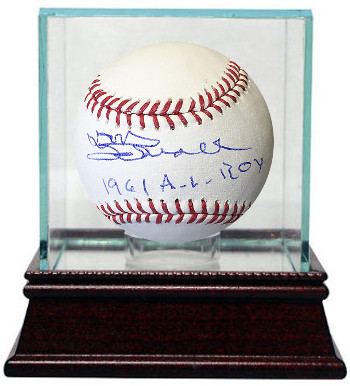 Picture of Athlon CTBL-G17227 Don Schwall Signed Official Major League Baseball with Glass Case 1961 AL Roy - Boston Sox - Pirates - Red