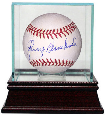 Picture of Athlon CTBL-G17679 Johnny Blanchard Signed Official American League Baseball with Glass Case - New York Yankees - Deceased
