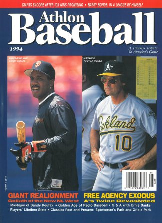 Picture of Athlon CTBL-l13269 Tony Larussa Unsigned Oakland As Sports 1994 MLB Baseball Preview Magazine with Bonds
