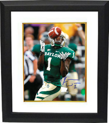 Picture of Athlon CTBL-BW17107 Kendall Wright Signed Baylor Bears 8 x 10 Photo Custom Framed - No.1 Green Jersey Catch