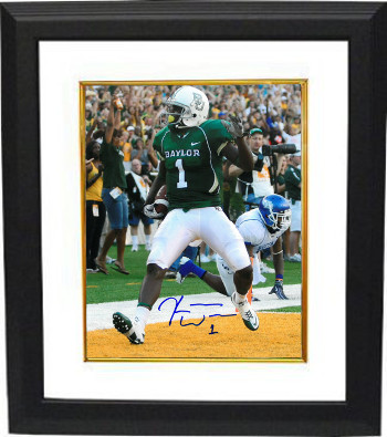Picture of Athlon CTBL-BW17109 Kendall Wright Signed Baylor Bears 8 x 10 Photo No.1 Custom Framed - Green Jersey TD