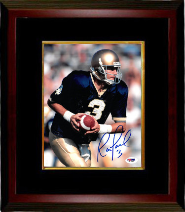 Picture of RDB Holdings & Consulting CTBL-MB21338 Ron Powlus Signed Notre Dame Fighting Irish 8 x 10 in. Custom Framed Photo No. 3 - PSA Hologram