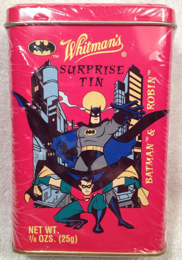 Picture of RDB Holdings & Consulting CTBL-021367 Whitmans 1997 Batman & Robin Surprise Tin with Candy&#44; Sticker & Figure Factory Sealed