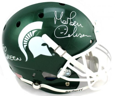 CTBL-021769 Morten Anderson Signed Michigan State Spartans Schutt, Full Size Replica Helmet Go Green