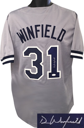 CTBL-017540X Dave Winfield Signed TB Custom Stitched Pro Baseball Jersey - Gray - Extra Large