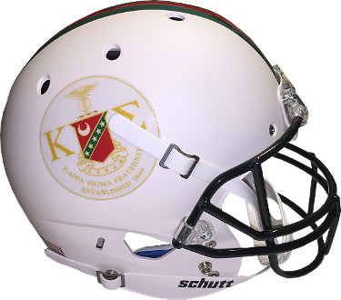 CTBL-022115 Kappa Sigma Fraternity Logo White Matte Schutt Full Size Replica Football Helmet