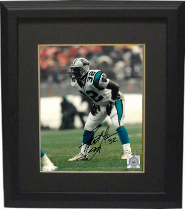 Picture of Athlon Sports CTBL-BB18512 Fred Lane Signed Carolina Panthers 8 x 10 Photo Custom Framed No.32 - Hand on Knees-Black Sig