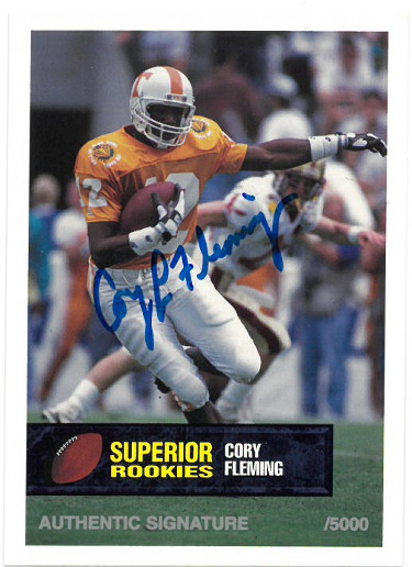 Picture of Athlon Sports CTBL-022462 Cory Fleming signed Tennessee Volunteers 1994 Superior Rookies Trading Card - No.77