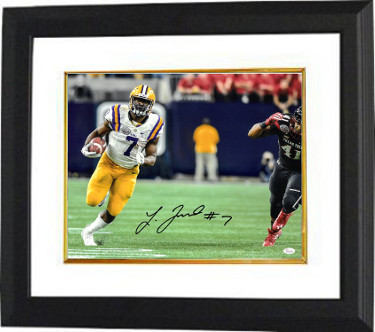 CTBL-BW22349 16 x 20 in. JSA Witnessed Hologram WP349687 Leonard Fournette LSU Tigers Signed No.7 Photo Custom Framed Vs Texas Tech