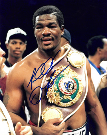 Picture of Athlon Sports CTBL-022437 8 x 10 in. Riddick Bowe Signed Boxing Photo with Title Belt