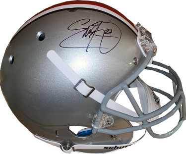 Picture of Athlon Sports CTBL-022539 JSA Witnessed Hologram Eddie George Signed Ohio State Buckeyes Full Size Schutt Rep Helmet - No.27 Heisman