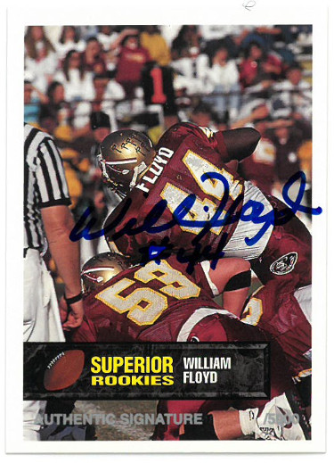 Picture of Athlon Sports CTBL-022465 William Floyd signed Florida State Seminoles 1994 Superior Rookies Trading Card - No.50